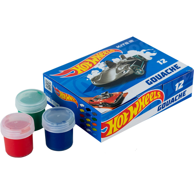 Гуаш Kite Hot Wheels HW23-063, 12 кольорів
