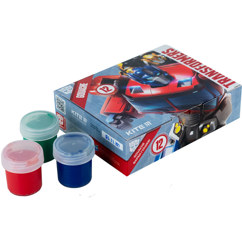 Гуаш Kite Transformers TF23-063, 12 кольорів