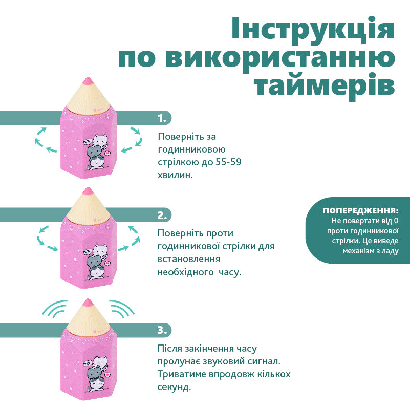 Таймер механічний Kite Cute Cats K24-171-1