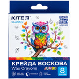 Крейда воскова Kite Classic Jumbo K-076, 8 кольорів Крейда воскова Kite Classic Jumbo K-076, 8 кольорів