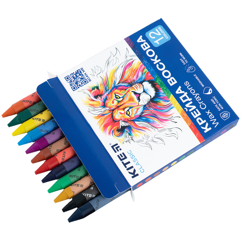 Крейда воскова Kite Classic K-070, 12 кольорів