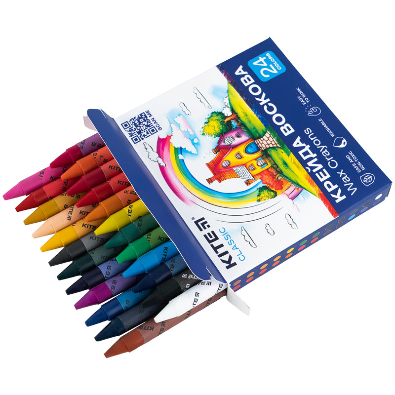 Крейда воскова Kite Classic K-1070, 24 кольори