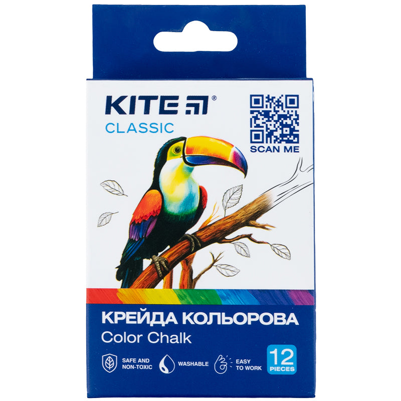 Крейда кольорова Kite Classic K-075, 12 штук