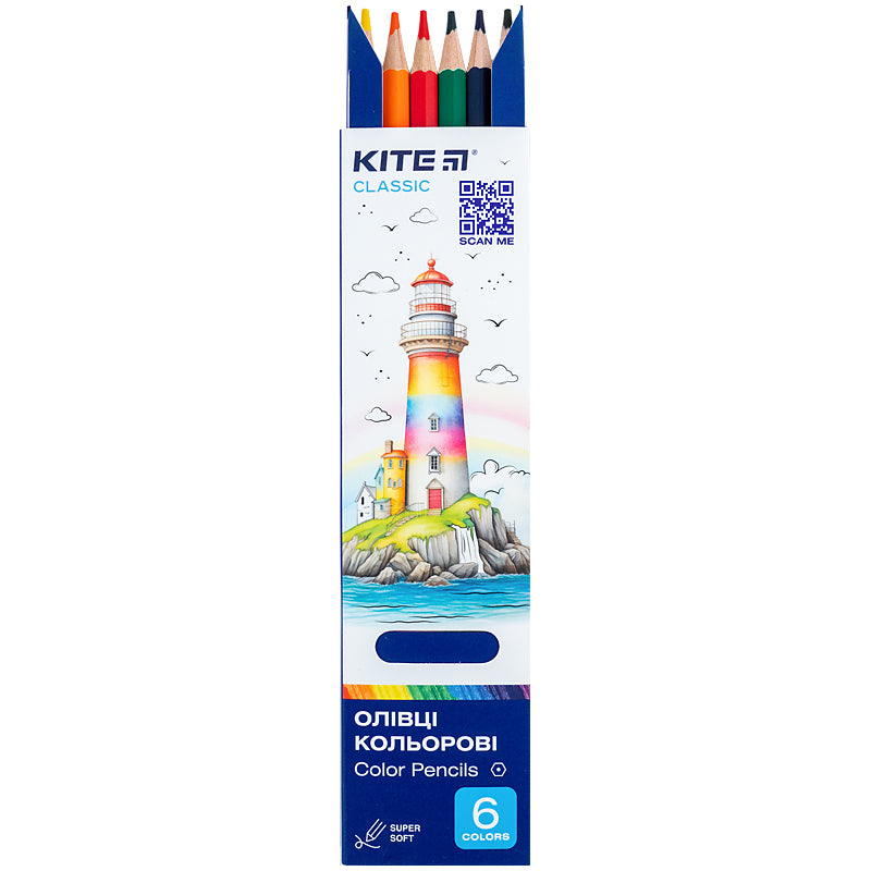 Карандаши цветные Kite Classic K-050, 6 шт.