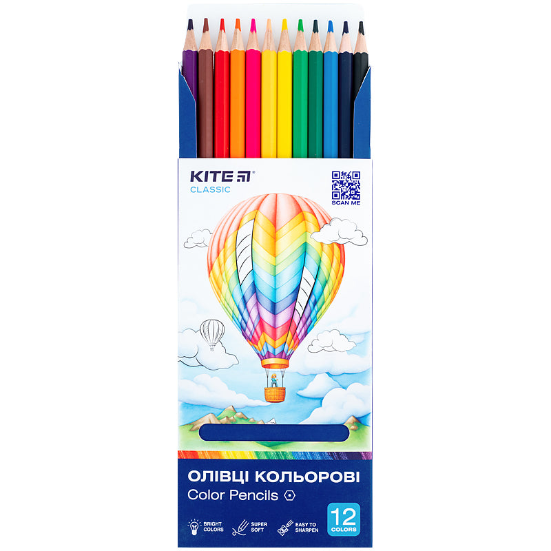 Олівці кольорові Kite Classic K-051, 12 шт.