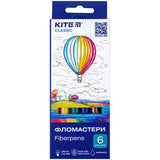 Фломастери Kite Classic K-446, 6 кольорів Фломастери Kite Classic K-446, 6 кольорів