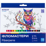 Фломастери Kite Classic K-448, 18 кольорів Фломастери Kite Classic K-448, 18 кольорів