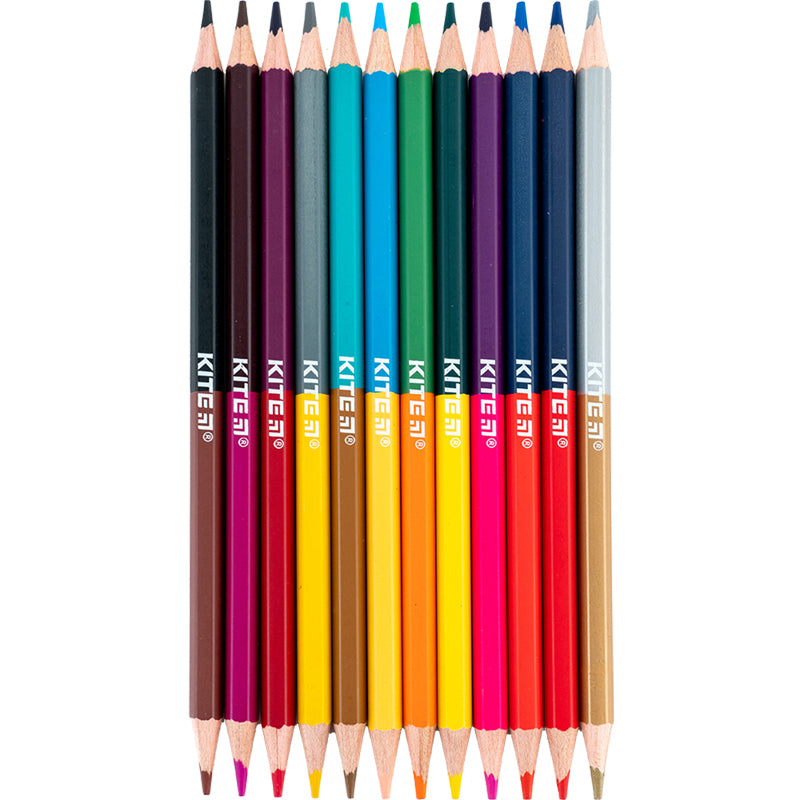 Карандаши цветные двусторонние Kite Classic K-054, 12 шт.