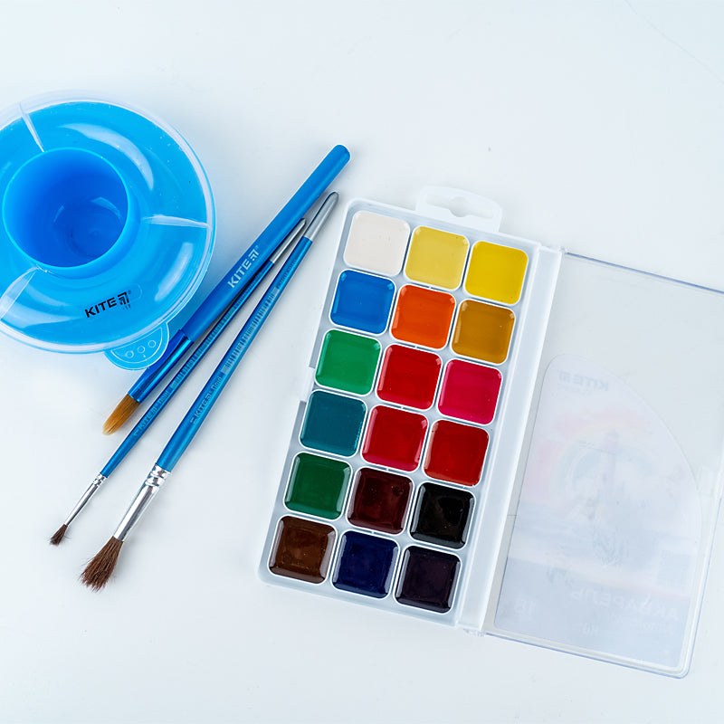 Краски акварельные Kite Classic K-066, 18 цветов
