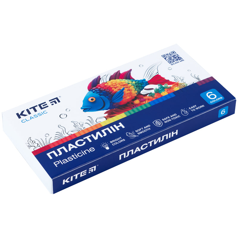 Пластилин Kite Classic K-081, 6 цветов, 120 г