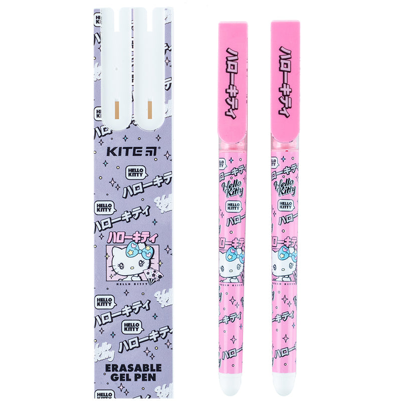 Ручка гелевая "пиши-стирай" Kite Hello Kitty HK24-069-2, синяя, 2 шт. в пенале