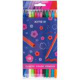 Карандаши цветные пластиковые Kite Flower K24-049-1, 12 шт. Карандаши цветные пластиковые Kite Flower K24-049-1, 12 шт.
