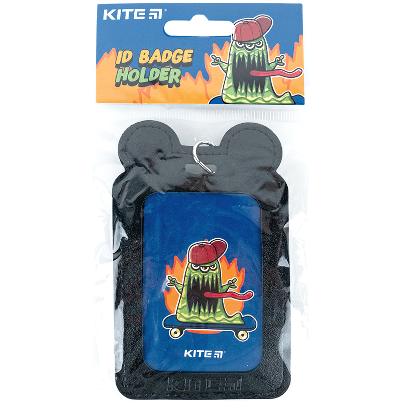 Бейдж вертикальний Kite K24-296-3, на шнурку, черный