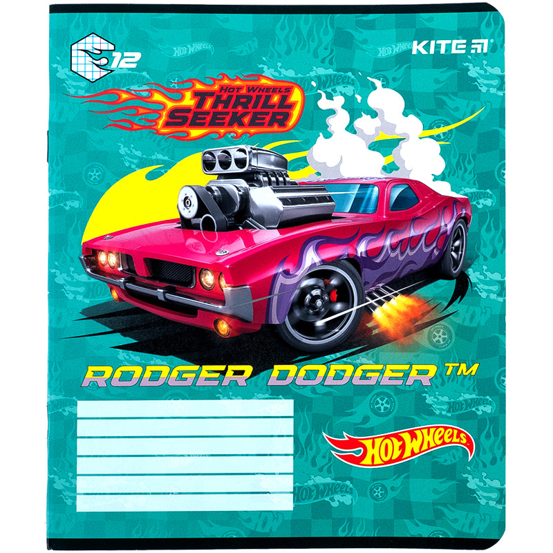 Зошит шкільний Kite Hot Wheels HW24-232, 12 аркушів, клітинка