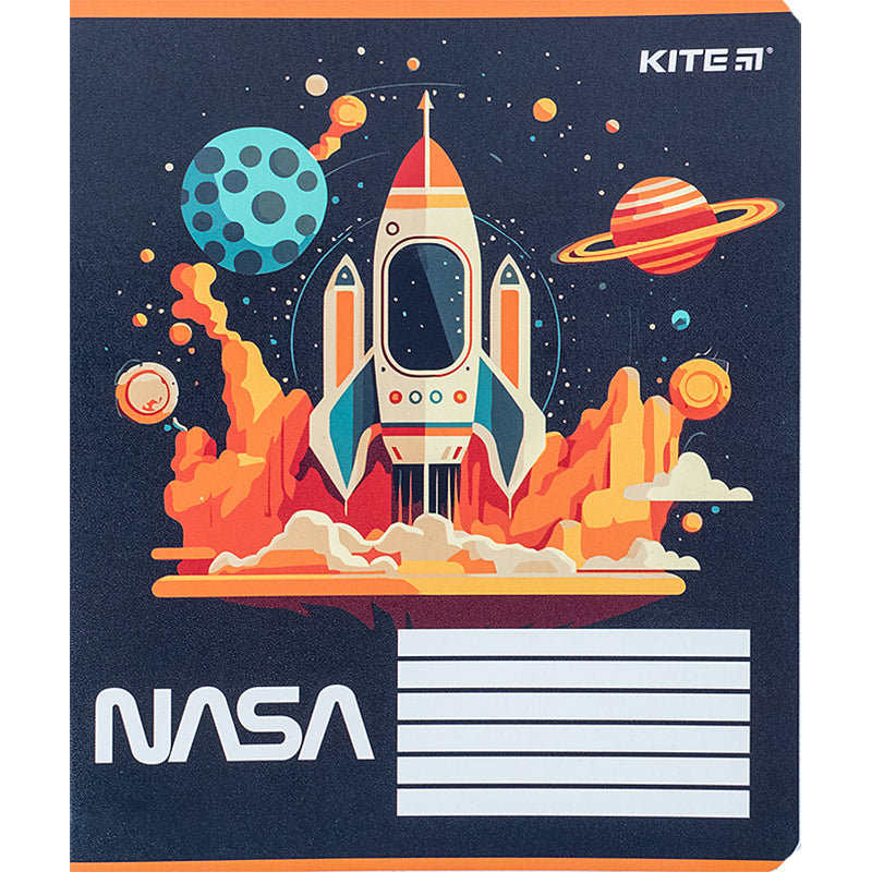 Тетрадь школьная Kite NASA NS24-232, 12 листов, клетка