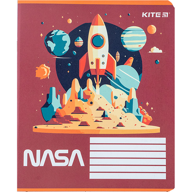 Тетрадь школьная Kite NASA NS24-232, 12 листов, клетка