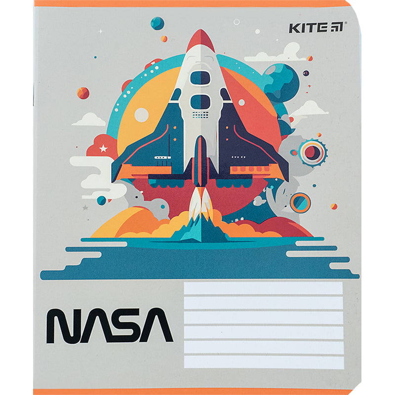 Тетрадь школьная Kite NASA NS24-232, 12 листов, клетка
