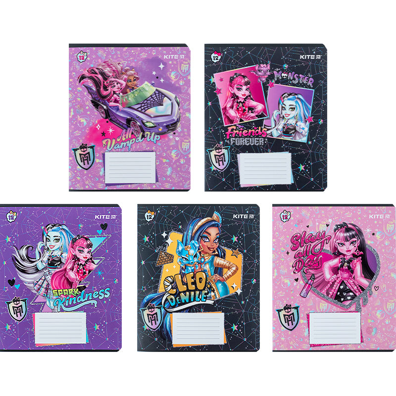 Зошит шкільний Kite Monster High MH24-232, 12 аркушів, клітинка