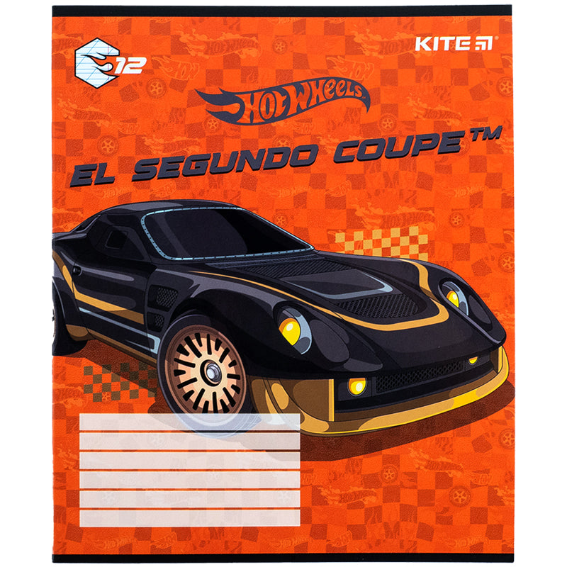 Зошит шкільний Kite Hot Wheels HW24-235, 12 аркушів, коса лінія