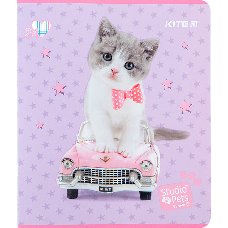 Зошит шкільний Kite Studio Pets SP24-238, 24 аркуша, клітинка