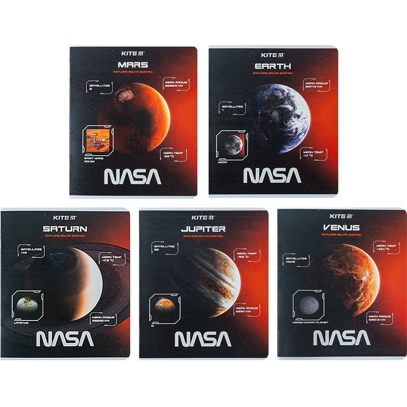 Зошит шкільний Kite NASA NS24-238, 24 аркуша, клітинка