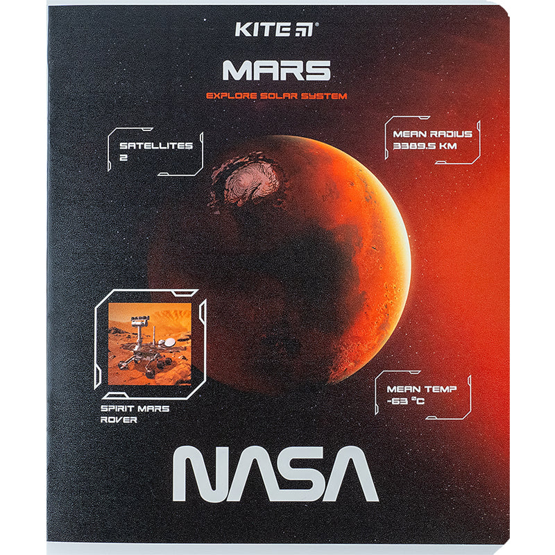 Зошит шкільний Kite NASA NS24-238, 24 аркуша, клітинка