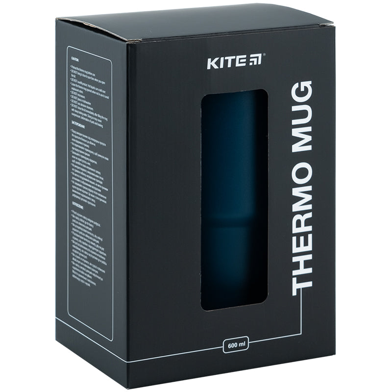 Термокружка з ручкою Kite K24-1207-2, 600 мл, смарагдова