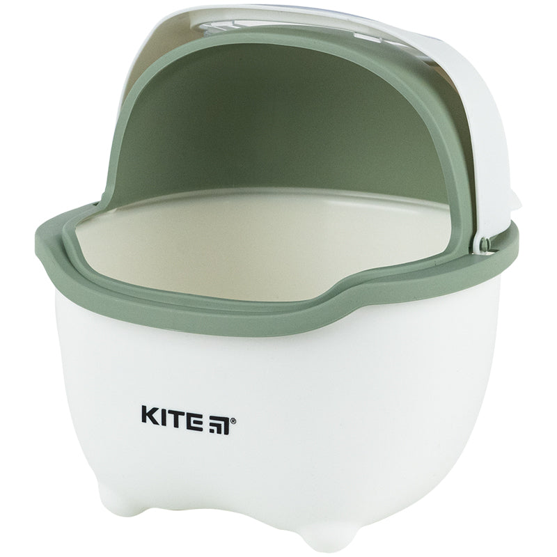 Настольный контейнер для мусора Kite K24-009-7, бело-зеленый