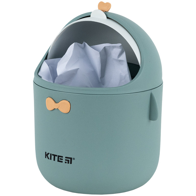 Настольный контейнер для мусора Kite K24-010-1, серо-зеленый