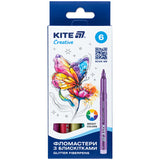 Фломастери з блискітками Kite Creative K-1147, 6 кольорів Фломастери з блискітками Kite Creative K-1147, 6 кольорів