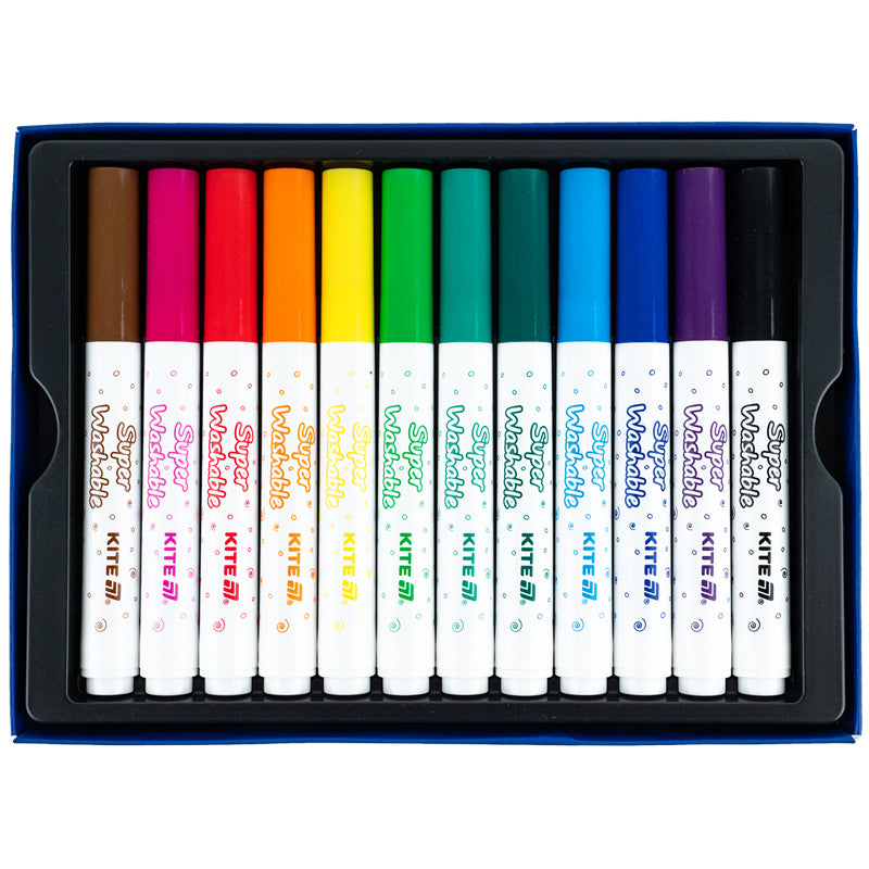 Фломастери Kite Creative Superwashable Jumbo K-1155, 12 кольорів