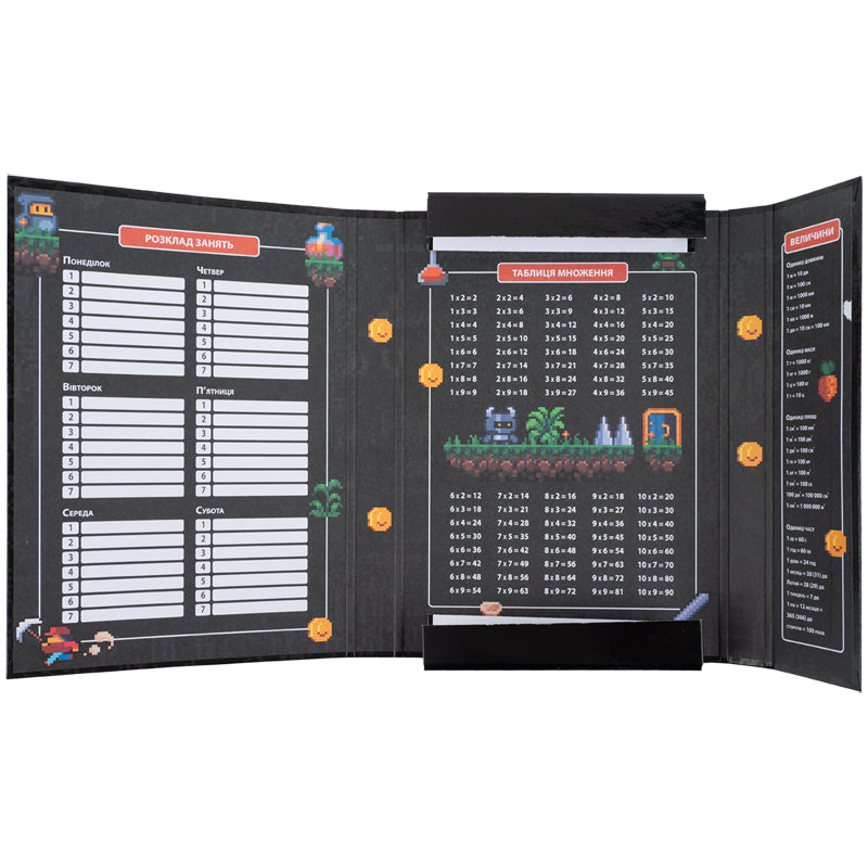 Папка для зошитів на гумці Kite Pixel Game K25-210-2, картон
