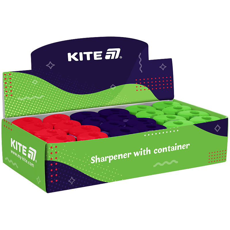 Точилка с контейнером Kite Soft K25-370, ассорти
