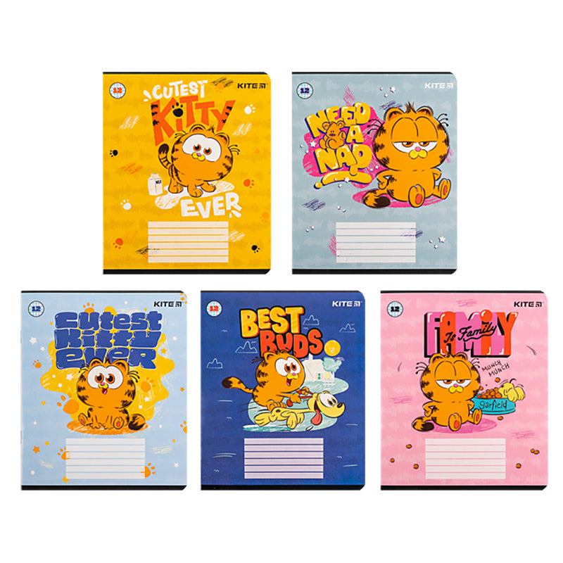 Зошит шкільний Kite Garfield GF24-232, 12 аркушів, клітинка