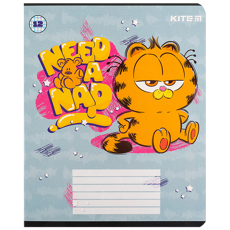 Зошит шкільний Kite Garfield GF24-232, 12 аркушів, клітинка