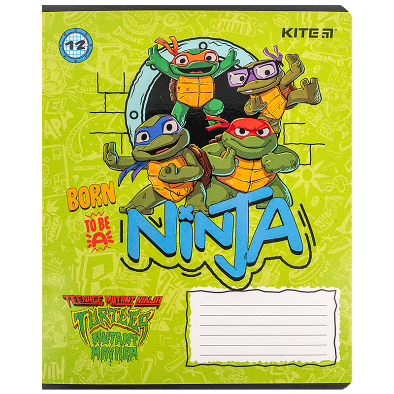 Тетрадь школьная Kite Ninja Turtles NT24-232, 12 листов, клетка