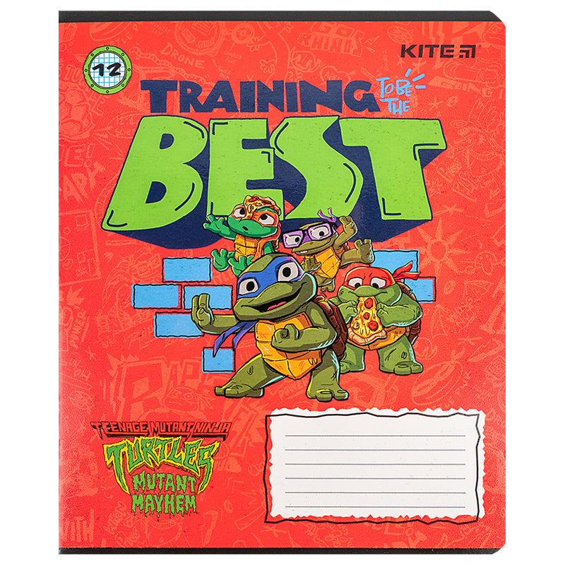 Тетрадь школьная Kite Ninja Turtles NT24-232, 12 листов, клетка