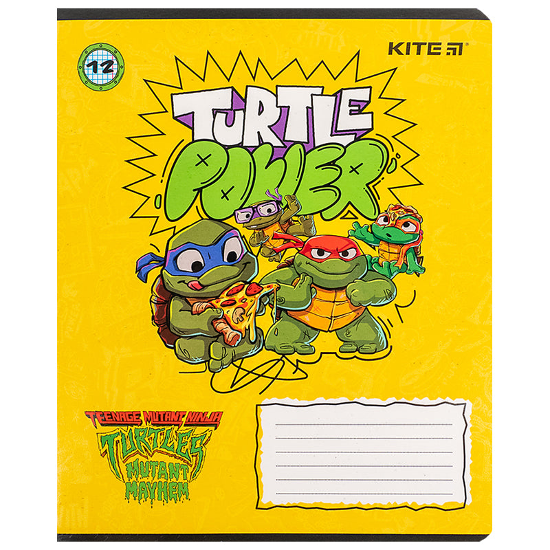 Тетрадь школьная Kite Ninja Turtles NT24-232, 12 листов, клетка