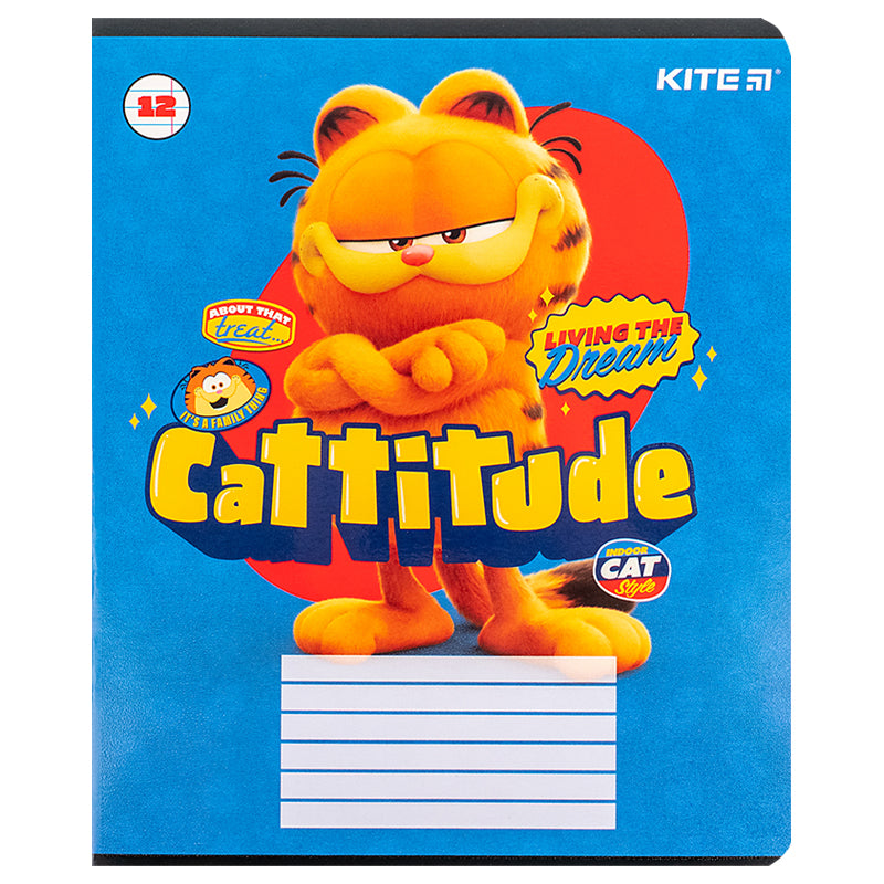 Зошит шкільний Kite Garfield GF24-234, 12 аркушів, лінія