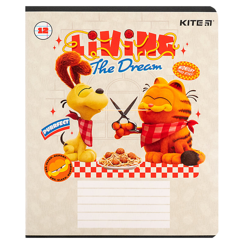 Зошит шкільний Kite Garfield GF24-234, 12 аркушів, лінія