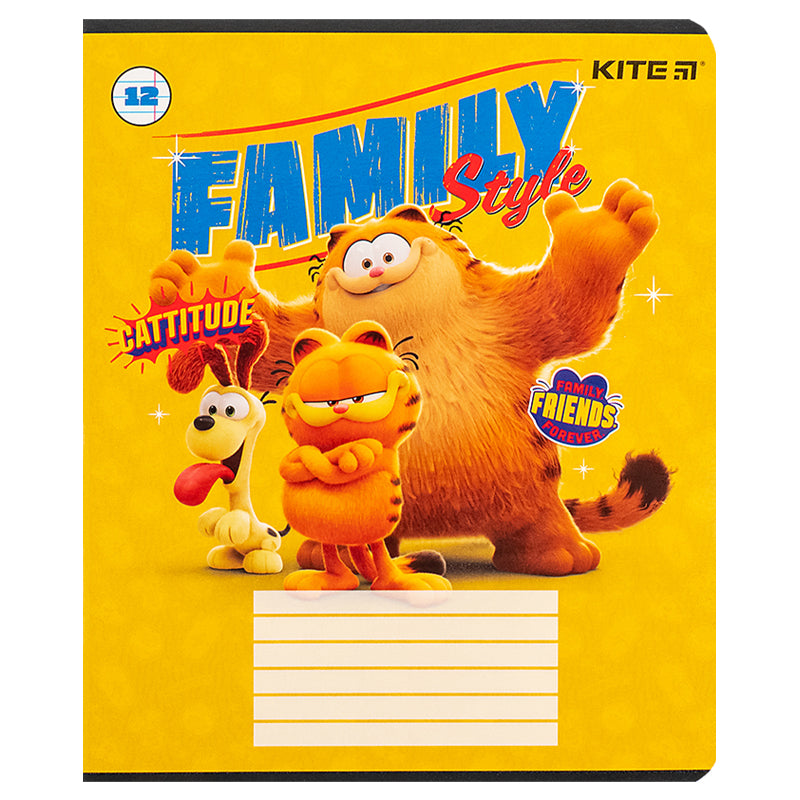 Зошит шкільний Kite Garfield GF24-234, 12 аркушів, лінія
