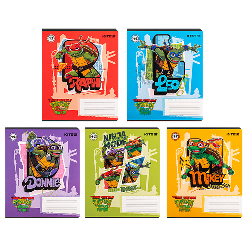Тетрадь школьная Kite Ninja Turtles NT24-234, 12 листов, в линию