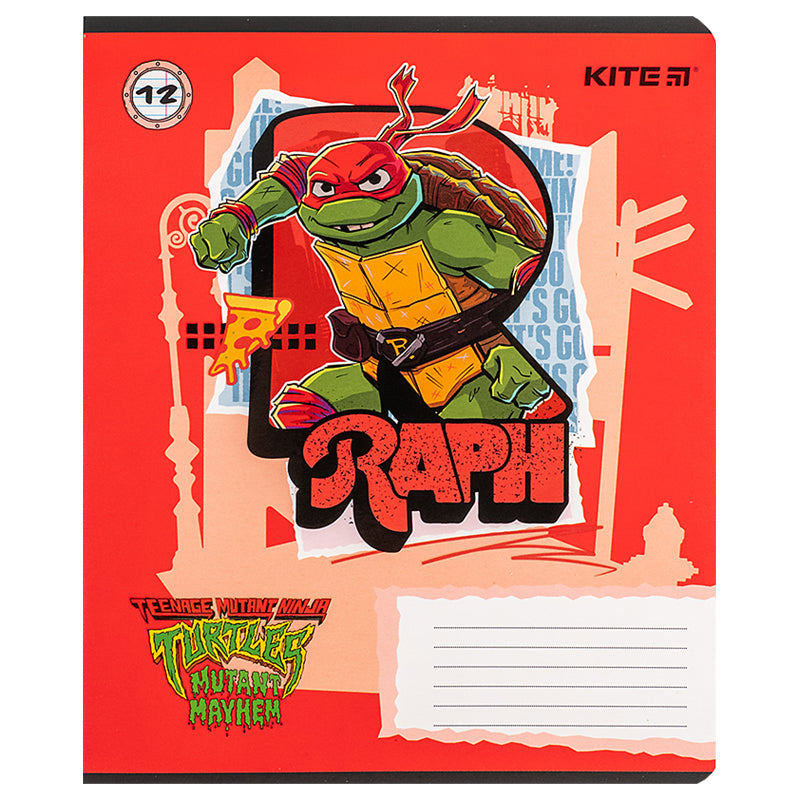 Тетрадь школьная Kite Ninja Turtles NT24-234, 12 листов, в линию