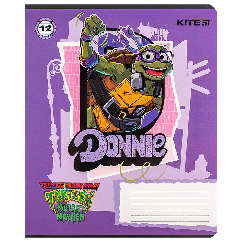 Тетрадь школьная Kite Ninja Turtles NT24-234, 12 листов, в линию