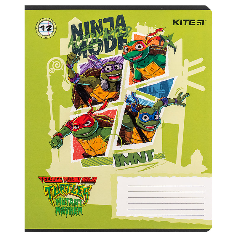 Тетрадь школьная Kite Ninja Turtles NT24-234, 12 листов, в линию