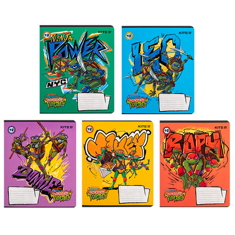 Тетрадь школьная Kite Ninja Turtles NT24-236, 18 листов, клетка