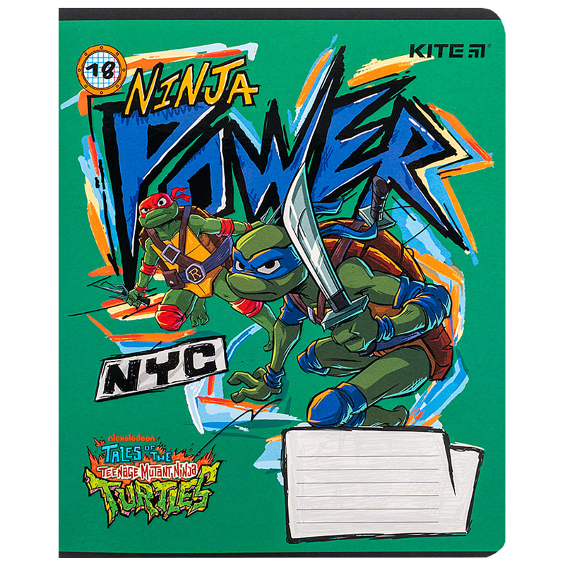 Тетрадь школьная Kite Ninja Turtles NT24-236, 18 листов, клетка