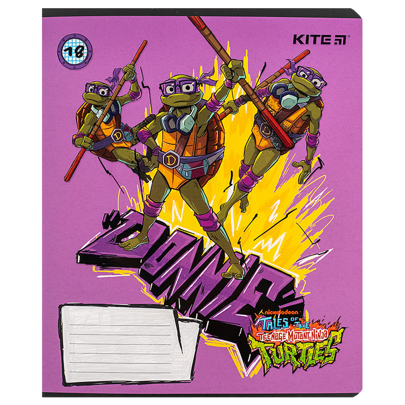 Тетрадь школьная Kite Ninja Turtles NT24-236, 18 листов, клетка
