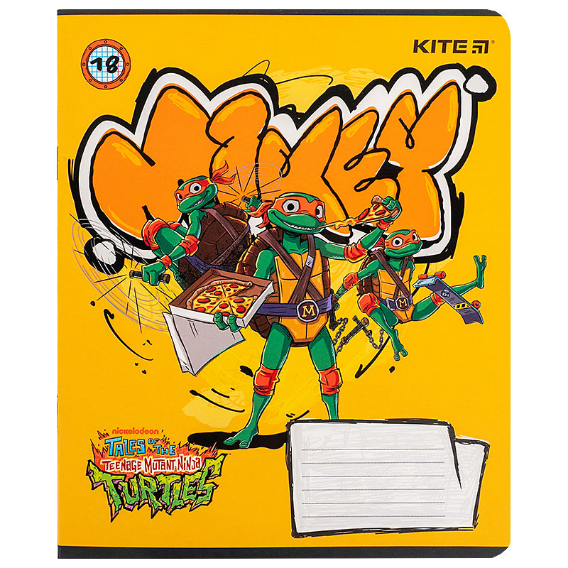 Тетрадь школьная Kite Ninja Turtles NT24-236, 18 листов, клетка