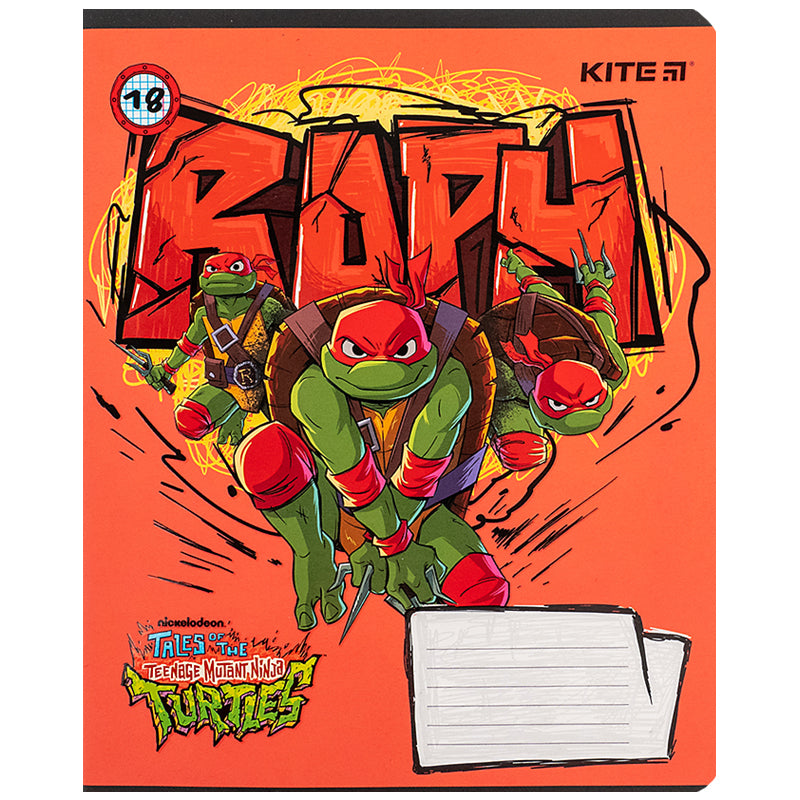 Тетрадь школьная Kite Ninja Turtles NT24-236, 18 листов, клетка
